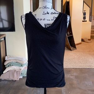 Adrianna Papell Black Scoop Blouse